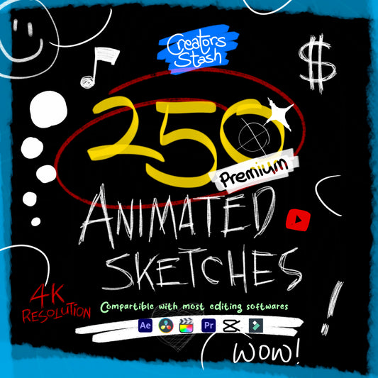 250  Premium Animated Sketches Overlay