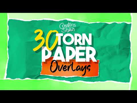 30 Torn Paper Overlays