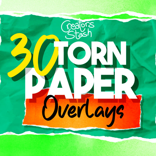 30 Torn Paper Overlays